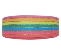 Grosgrain Printed Ribbon 2 Metres Length x 38 Millimetres Width Rainbow Stripes Pastel Colourful Plain Hearts Birthday Cake Hair Bows Craft by Twinkle Star Baby (U)
