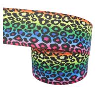 Grosgrain Printed Ribbon 2 Metres Length x 38 Millimetres Width Rainbow Stripes Pastel Colourful Plain Hearts Birthday Cake Hair Bows Craft by Twinkle Star Baby (M)