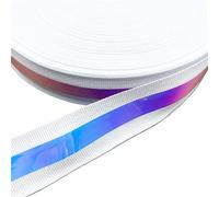 Grosgrain Reflective Ribbon | Multicolor, 25mm Width,5 Yards For Fabric DIY(Color-01)