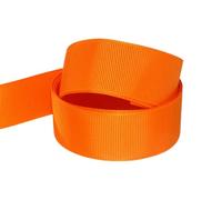 Grosgrain Ribbon - 5 Meters, for Gifts Wrap Sew Party Decorations Events Wedding Christmas Crafts Bows DIY Bouquets Cake Double Sided Many Colours (50 mm X 5 Metre, Orange)