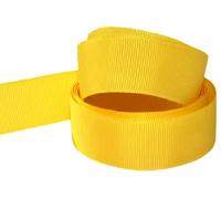 Grosgrain Ribbon - 5 Meters for Gifts Wrap Sew Party Decorations Events Wedding Christmas Crafts Bows DIY Bouquets Cake Double Sided Many Colours (50 mm X 5 Metre, Yellow)