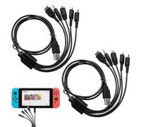 Grosion 2 PCS 5 in 1 Ds Charger Cable,USB Charging Cable,Multi-USB Charging Cable Compatible with Nintendo DS Lite/NDS/New 3DS XL/3DS/2DS/Dsi XL/GBA SP/PSP 1000/2000/3000