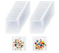 Grosion 24 PCS Pill Pouch Bags, 7 x 7.5 CM Clear Plastic Zippered Pill Pouches, Portable, Waterproof