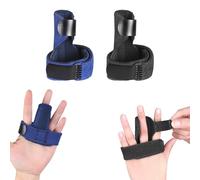 Grosion 2PCS Trigger Finger Splint,Adjustable Mallet Finger Splint,Middle Support Brace for All Finger,for Alleviating Locking Popping Bending Stiffness Tendon Release and Pain(Black,Blue)