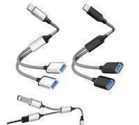 Grosion 2Pcs USB C Splitter,Male to Dual USB Splitter 2 Port,USB Type C Splitter,USB C Splitter 2 Port,Type C Double Adapter for Xbox One,PS5,Laptop