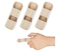 Grosion 3 Pcs Finger Splints,Adjustable Support Trigger Finger Splint,for Mallet Broken Knuckle,Immobilization Straightening Best Fit,for All Fingers(Skin)