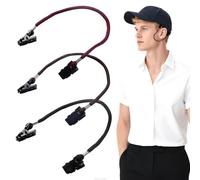 Grosion 3Pcs Hat Retainer Clip,Hat Clips for Wind,Hat Strap Anti Wind,Anti-Lost Tool Easy to Remove,for Sailing Golfing Baseball Fishing Boating Running Hiking