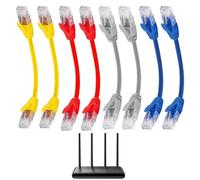 Grosion 8 Pcs Short Ethernet Cable 0.5ft/15cm -1000mbps High Speed,Cat6 Patch Cable,Ethernet Patch Cable With RJ45 Connectors Patch Panel Ethernet Cable for Router Modem Server Switch TV PC(4 Color)