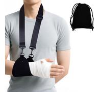 Grosion Arm Sling,Sling for Arm Support with Black Storage Bag,Adjustable Shoulder Sling,for Wrist Elbow Shoulder Injuries Fracture(Black)