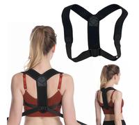 Grosion Posture Corrector for Women and Men,Back Brace posture corrector,Adjustable Elastic Posture Corrector,Relieve shoulder and neck pain and prevent hunchback(Black)