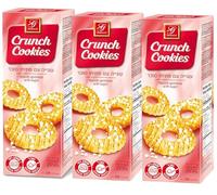 Gross & Co Crunch Cookies 250g Each - 3 Pack Ring-Shaped Tea Biscuits Lightly Sprinkled with Sugar - Sweet Crispy Texture Ideal with Tea or Coffee - Kosher Certified