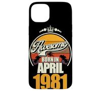 Großartig seit April 1981 45th Birthday Saying 45 Years Case for iPhone 15 Plus
