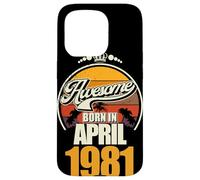 Großartig seit April 1981 45th Birthday Saying 45 Years Case for iPhone 15 Pro