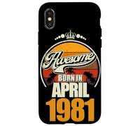 Großartig seit April 1981 45th Birthday Saying 45 Years Case for iPhone X/XS