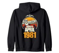 Großartig seit April 1981 45th Birthday Saying 45 Years Zip Hoodie