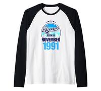 Großartig SEIT November 1991 35th Birthday Saying 35 Years Raglan Baseball Tee