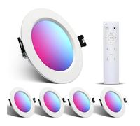 Großcat LED Recessed Spotlight 220 V, 10 W, Set of 4, RGB+2700 K, Dimmable Smart Bluetooth Ceiling Lighting with APP Control for Kitchen, Hallway, Bedroom, Living Room