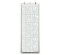 GROSSē 24 Pockets Large Clear Pockets Over The Door Hanging Shoe Organizer(56" x 22.5") (Black)