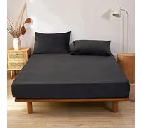 GROSSē Full Fitted Microfibre Bed Sheet Extra Deep 25 cm Single Double Super King Size Sheets UK - Ultra - Soft stripes Egyptian Cotton - (Dark Grey, King)