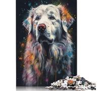 Große Pyrenäen-Malpapier-Puzzles, 1000 Teile, Puzzle für Erwachsene, Lernspiel, Herausforderungsspielzeug, Weihnachtsgeschenke, 1000 Stück (38 x 26 cm)