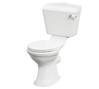 Grosvenor Traditional Close Coupled Toilet with Soft Close Toilet Seat | White | Ceramic | 510mm x 860mm x 740mm