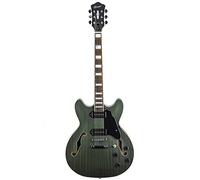 GROTE Electric Guitar Semi-Hollow Body Guitar matte finished P90 Pickups (Green)