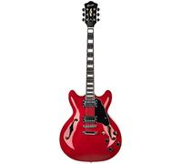 GROTE Full Scale Electric Guitar Semi-Hollow Body Guitar Bone Nut (Red) (Red)