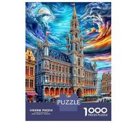 Grote Markt Jigsaw Puzzles, 1000 Pieces Impossible Puzzle Challenge Toy for Adults& Kids Age 12 Years Up 52x38cm/1000pcs