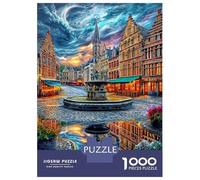 Grote Markt Puzzles 1000 Piece. Impossible Puzzles Challenge Toy for Adults& Kids Age 14 Years Up 70x50cm/1000pcs