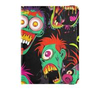 Grotesque Zombie Faces Halloween Horror Passport Holder for Travel with Credit Card Holder Slots RFID Passport Book Holders PU Leather Travel Accessories for Women Men
