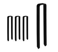 Ground Anchor Set of 4, Hard Soil, Rose Arch, Garden, Steel, XXL, HxWxD: 30 x 6.5 x 2.5 cm, Durable, Black