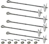 Ground Anchors - 12mm Solid Galvanised Steel: for climbing frames, playhouses etc. (Mega Six Pack (6))