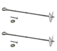 Ground Anchors - 12mm Solid Galvanised Steel: for climbing frames, playhouses etc. (Pair of Anchors (2))