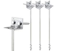 Ground Anchors Screw In - 24" Set of 4 with Brackets and Drill Bit - Earth Anchors - Mobile Home Anchors - Storage Shed Anchor Kit - Swing Set Anchors for Metal Swing Set - Playset Anchors - Tie Down