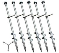 Ground Anchors Screw in 6 Pack-12 Inch Heavy Duty Galvanized Hex Head Tent Stakes Kit for Swing and Trampoline Set High Wind Solid Metal Dog Tie Out Stake