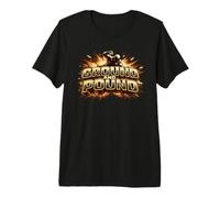 Ground and Pound Line Art Fighter Workout Gym Combat Gift Premium T-Shirt