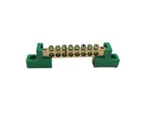 Ground Bus Bar Terminal Block 1pc Copper Screw Terminal Block Flame Retardant Bar Wiring Row Zero Ground Brass Strip Protection Distribution Box Cable Connection(Green-8pin Earth-1)
