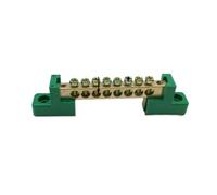 Ground Bus Bar Terminal Block 1pc Row Zero Ground Copper Bar Connection Terminal Distribution Box Blocks Screw Block(Green-8pin Earth)