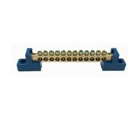 Ground Bus Bar Terminal Block 1pc Row Zero Ground Copper Bar Connection Terminal Distribution Box Blocks Screw Block(Blue-12pin Zero)