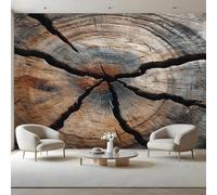 Ground Crack Illusion Peel and Stick Wall Mural Abstract Retro Canvas Removable Wallpaper,Self-Adhesive Premium Fabric Textured Wall Stickers Decor for Lounge Bedroom 146x102 inches / 366x254 cm