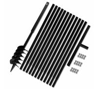 Ground Drill with Handle 120 mm with Extension Tube 13 m Steel
