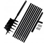 Ground Drill with Handle 200 mm with Extension Tube 9 m Steel