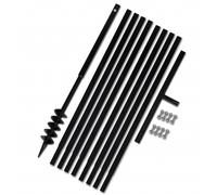 Ground Drill with Handle 80 mm with Extension Tube 9 m Steel