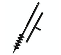 Ground Drill with Handle Auger Bit 100 mm Double Spirals Steel Black