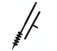 Ground Drill with Handle Auger Bit 100 mm Double Spirals Steel Black
