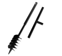 Ground Drill with Handle Auger Bit 120 mm Double Spirals Steel Black