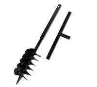 vidaXL Ground Drill with Handle, Auger Bit 150mm, Three Spirals, Steel Constructed, Black - Ideal for Planting, Aeration, Soil Mixing