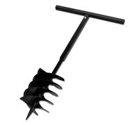Ground Drill with Handle Auger Bit 200 mm Three Spirals Steel Black