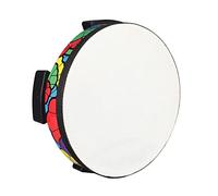 Ground Drum Sheepskin Applique Tambourine Toy Handheld Percussion Instrument Kids Music Teaching Aid Musical Toy Ground Drum Sheepskin Applique Tambourine for Kids Festival Gift