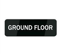 Ground Floor Sign, 8 X 3 Inch Acrylic Plastic Sign With Symbols, Self-Adhesive, For Restaurant, Salons, Hotel, Motel, Rest Stops, Public Restrooms